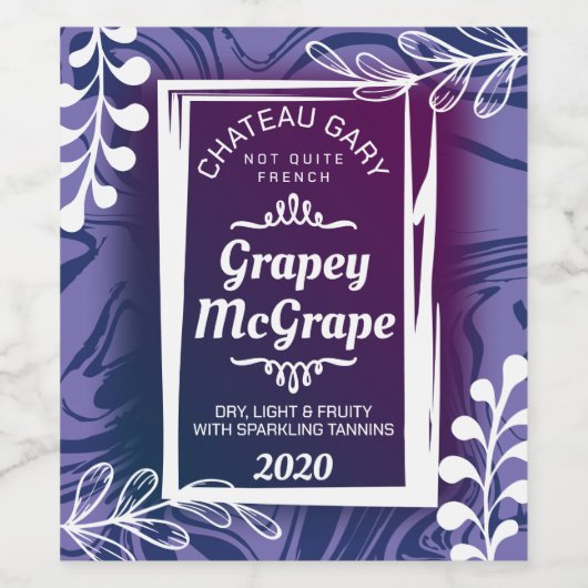 Moderne Imitate Marmor, kundenspezifische Farbe pe Weinetikett (Einzelnes Label)