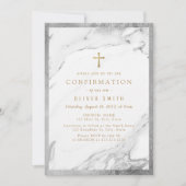 Moderne Imitate mit goldenem Silbermarmor Einladung (Vorderseite)