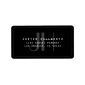 Moderne Imitate mit Mit Monogramm Geschäftsadresse Adressaufkleber (Vorne)