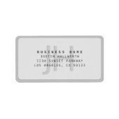 Moderne Imitate mit Mit Monogramm Geschäftsadresse Adressaufkleber (Vorne)
