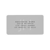 Moderne Imitate mit Mit Monogramm Geschäftsadresse Adressaufkleber (Vorne)