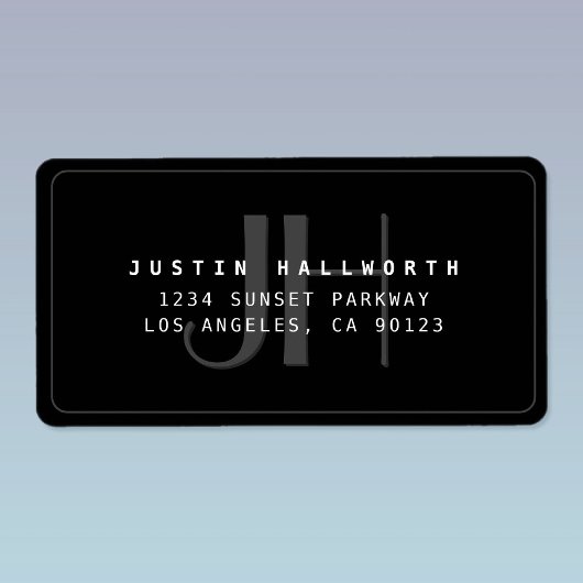 Moderne Imitate mit Mit Monogramm Geschäftsadresse Adressaufkleber