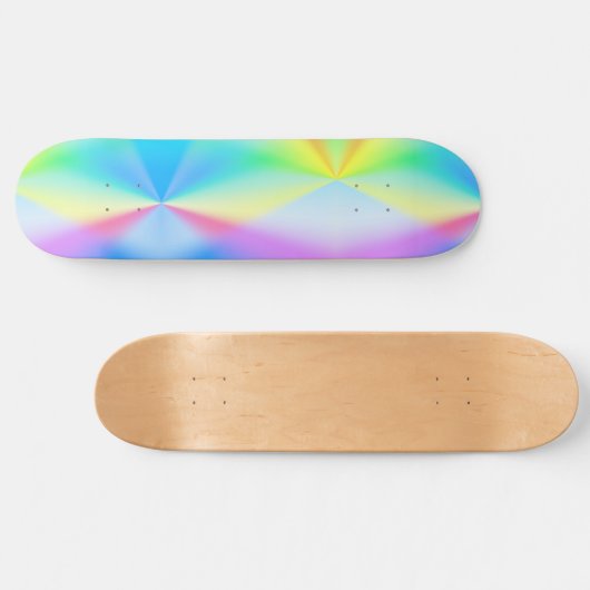 Moderne Imitate mit pastellfarbenem Regenbogen Skateboard (Horizontal)