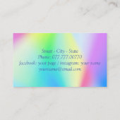 Moderne Imitate mit pastellfarbenem Regenbogen Visitenkarte (Rückseite)