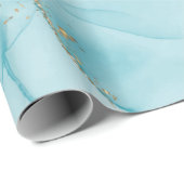 Moderne Imitate Muster Gold & Blau Geschenkpapier (Rolleneckpunkt)