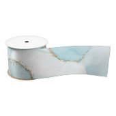 Moderne Imitate Muster Gold & Blau Satinband (Spule)