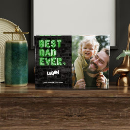 Moderne Imitate Neon Best Vater Ever Geschenk für Fotoblock