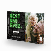 Moderne Imitate Neon Best Vater Ever Geschenk für Fotoblock (Rechts)