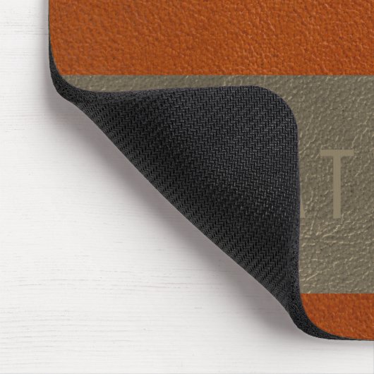 Moderne Imitate Orange Gray Leather Textur Name Mousepad (Ecke)