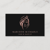 Moderne Imitate Rosa Abstrakte Haare Makeutin Visitenkarte (Vorderseite)