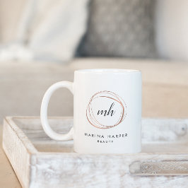 Moderne Imitate Rose Abstraktes Gold Logo Kaffeetasse