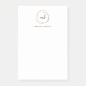 Moderne Imitate Rose Abstraktes Gold Logo Post-it Klebezettel (Vorderseite)