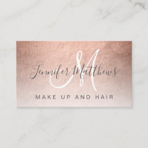 Moderne Imitate Rose Gold Abstrakt Makeup Künstler Visitenkarte