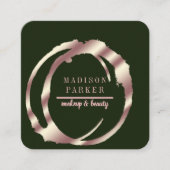 Moderne Imitate Rose Gold Abstrakt Platz Quadratische Visitenkarte (Vorderseite)