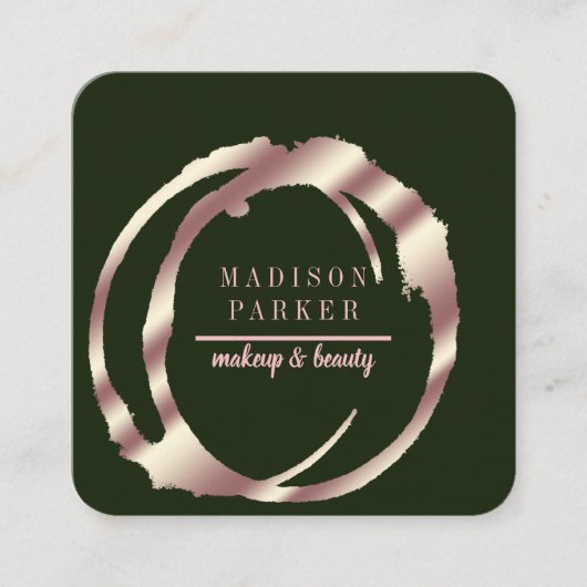 Moderne Imitate Rose Gold Abstrakt Platz Quadratische Visitenkarte (Vorderseite)