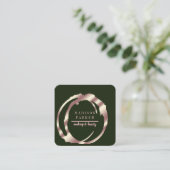 Moderne Imitate Rose Gold Abstrakt Platz Quadratische Visitenkarte (Stehend Vorderseite)