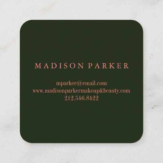 Moderne Imitate Rose Gold Abstrakt Platz Quadratische Visitenkarte (Rückseite)