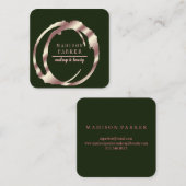 Moderne Imitate Rose Gold Abstrakt Platz Quadratische Visitenkarte (Vorne/Hinten)