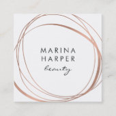 Moderne Imitate Rose Gold Abstrakt Quadratische Visitenkarte (Vorderseite)