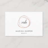 Moderne Imitate Rose Gold Abstrakt Visitenkarte (Vorderseite)