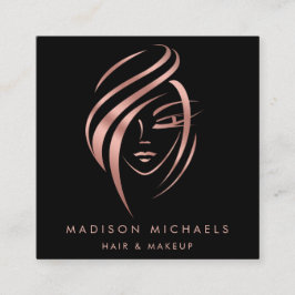 Moderne Imitate Rose Gold Abstrakte Haarfärbemitte Quadratische Visitenkarte
