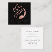 Moderne Imitate Rose Gold Abstrakte Haarfärbemitte Quadratische Visitenkarte (Vorne/Hinten)