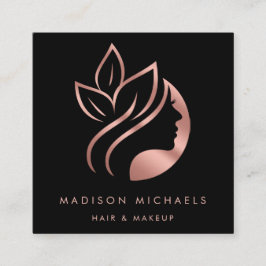 Moderne Imitate Rose Gold Abstrakte Haarfärbemitte Quadratische Visitenkarte