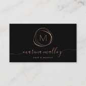 Moderne Imitate Rose Gold Abstrakte Skripte Visitenkarte (Vorderseite)