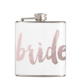 Moderne Imitate Rose Gold "Braut" Flachmann (Vorderseite)