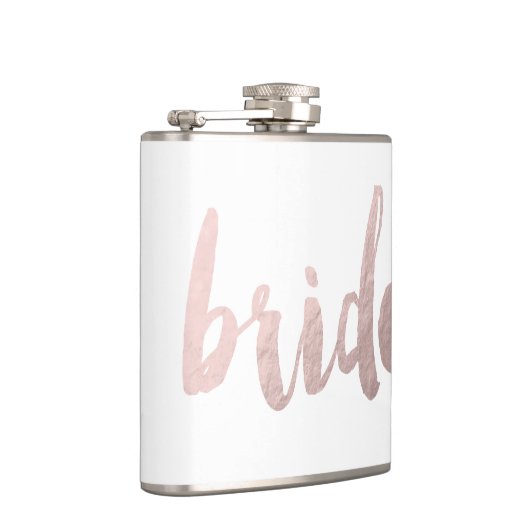 Moderne Imitate Rose Gold "Braut" Flachmann (Rechts)