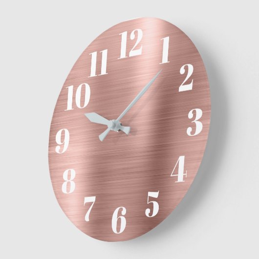 Moderne Imitate Rose Gold Fossil Große Wanduhr (Winkel)