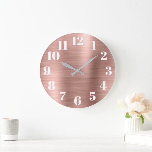 Moderne Imitate Rose Gold Fossil Große Wanduhr (Zuhause)