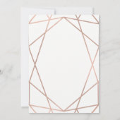 Moderne Imitate Rose Gold Geometrie | Babydusche Einladung (Rückseite)