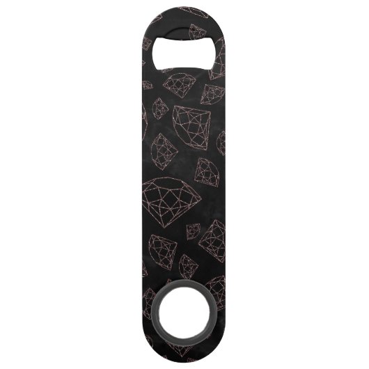 Moderne Imitate Rose Gold Glitzer Edelsteine Speed Flaschenöffner (Vorderseite)