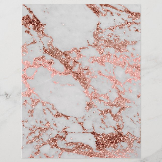 Moderne Imitate Rose Gold Glitzer Marmortextur Bil (Vorderseite)