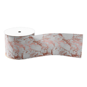 Moderne Imitate Rose Gold Glitzer Marmortextur Bil Ripsband