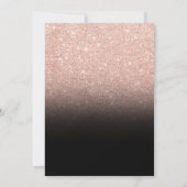 Moderne Imitate Rose Gold Glitzer ombre Schwarz Sw Einladung (Rückseite)