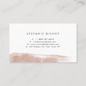 Moderne Imitate Rose Gold Glitzer Sparkasse Pinako Visitenkarte (Rückseite)