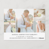 Moderne Imitate Rose Gold Logo 5-Foto Collage Postkarte (Rückseite)