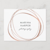 Moderne Imitate Rose Gold Logo 5-Foto Collage Postkarte (Vorderseite)