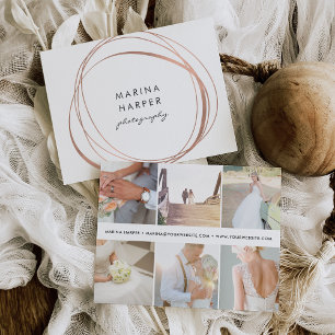 Moderne Imitate Rose Gold Logo 6-Foto Postkarte