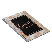 Moderne Imitate Rose Gold Marble Wedle Gästebuch Notizblock (Rechte Seite)