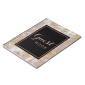 Moderne Imitate Rose Gold Marble Wedle Gästebuch Notizblock (Linke Seite)