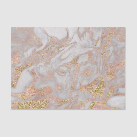 Moderne Imitate Rose Gold Marmor Swirl Chic Seidenpapier (Vorderseite)