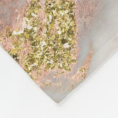 Moderne Imitate Rose Gold Marmor Swirl Monogramm Fleecedecke (Ecke)