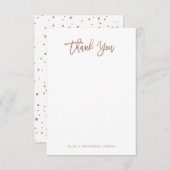 Moderne Imitate Rose Gold Script Dankeskarte (Vorne/Hinten)