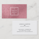 Moderne Imitate Rose Gold Visitenkarte (Vorne/Hinten)