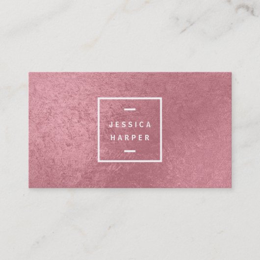 Moderne Imitate Rose Gold Visitenkarte (Vorderseite)