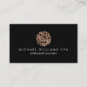 Moderne Imitate Rose Gold Zahlen Buchhalter Schwar Visitenkarte (Vorderseite)