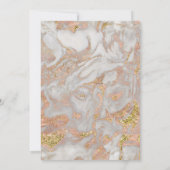 Moderne Imitate Rose Goldene Marmorhochzeit Einlad Einladung (Rückseite)